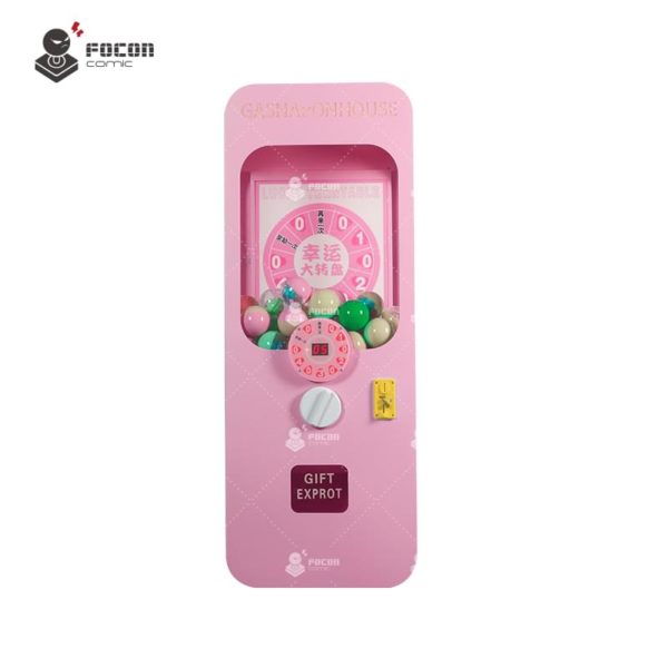 Pink Lucky Number Capsule Vending Gashapon Machine